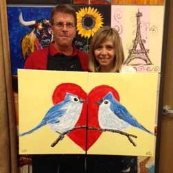 pre-sketched couples painting kits