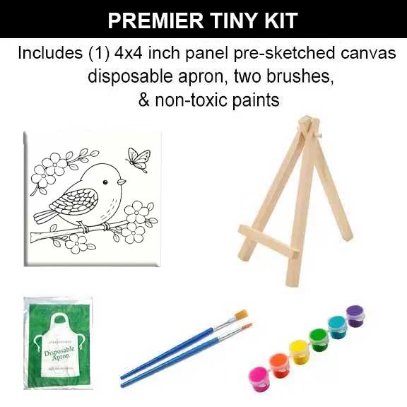 Tiny Bird Painting Kit (4x4 Canvas)