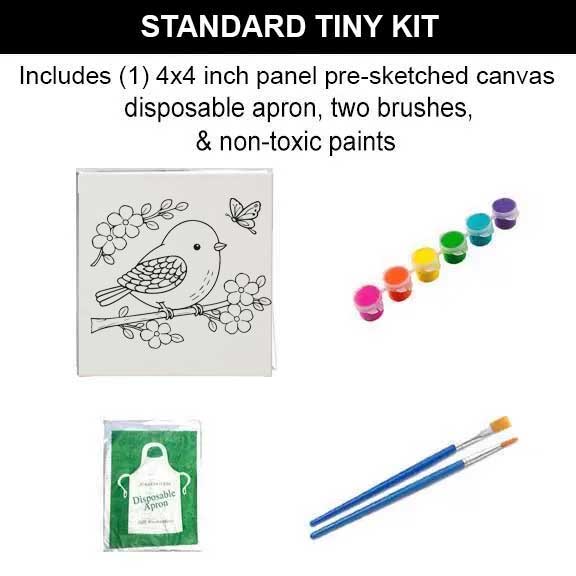 Tiny Bird Painting Kit (4x4 Canvas)