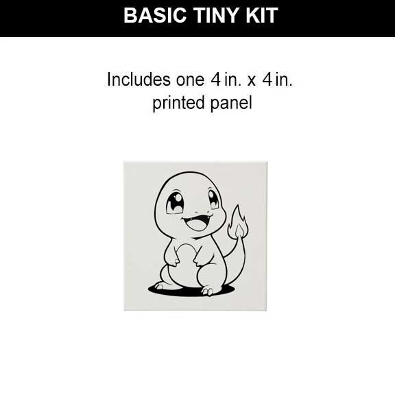 Tiny Fire Lizard Painting Kit (4x4 Canvas)