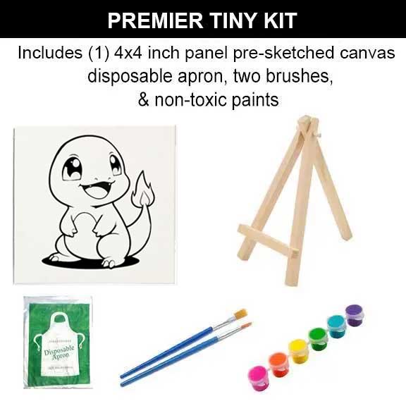 Tiny Fire Lizard Painting Kit (4x4 Canvas)