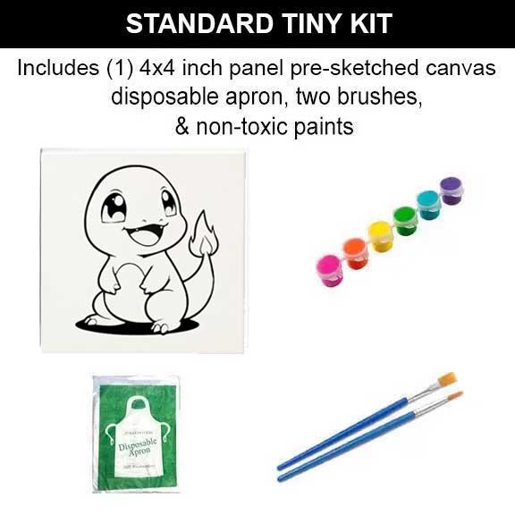 Tiny Fire Lizard Painting Kit (4x4 Canvas)