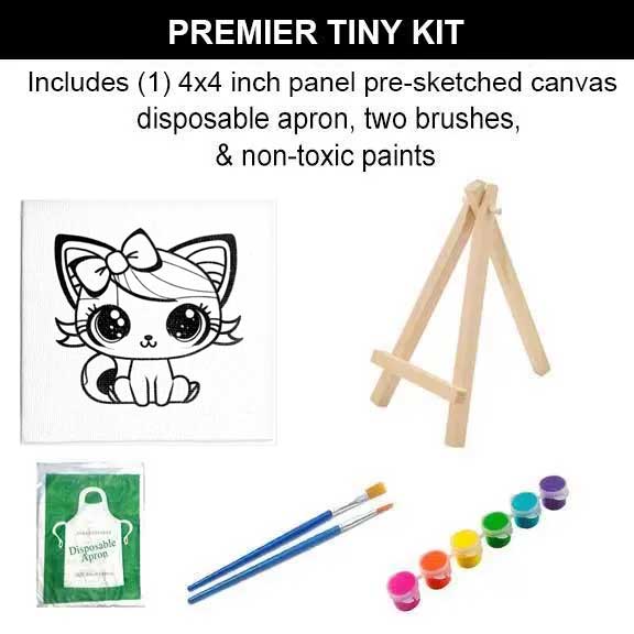 Tiny Kitty Painting Kit (4x4 Canvas)