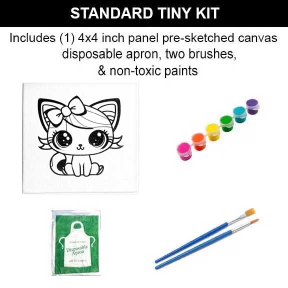 Tiny Kitty Painting Kit (4x4 Canvas)
