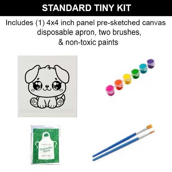 Tiny Puppy Painting Kit (4x4 Canvas)