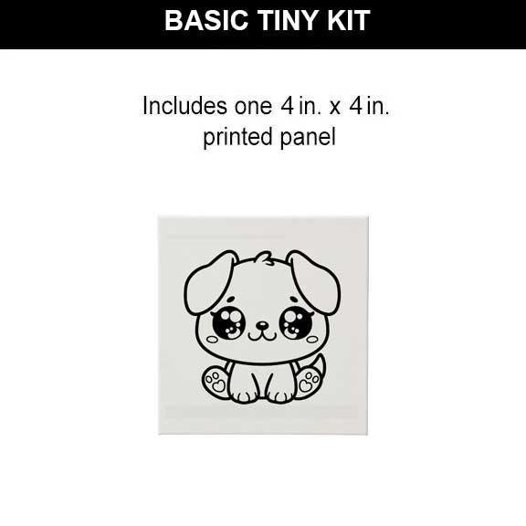 Tiny Puppy Painting Kit (4x4 Canvas)
