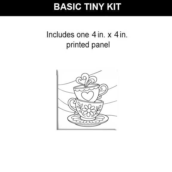 Teacup Painting Kit – 4x4 Mini Canvas DIY Art for Relaxing & Gifts