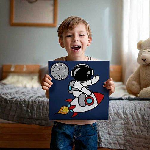 Astronaut Children's Canvas Painting Set