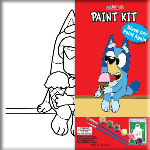 Kids Bluey Canvas Painting Set