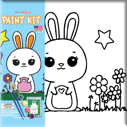Kids Bunny Canvas Painting Set