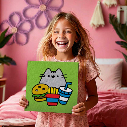 Cat with Burger Children's Acrylic Paint Set