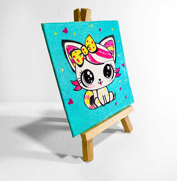 Tiny Kitty Painting Kit (4x4 Canvas)