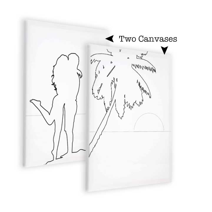 pre drawn canvas for couples