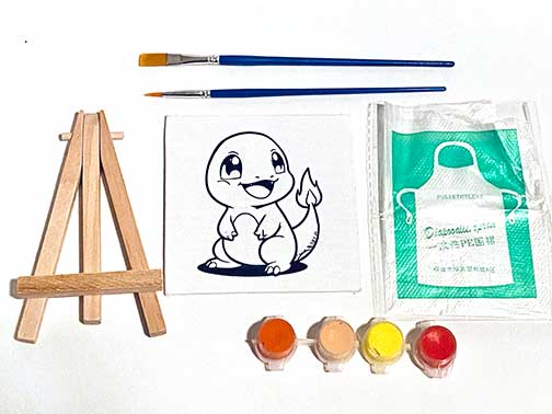 Tiny Fire Lizard Painting Kit (4x4 Canvas)