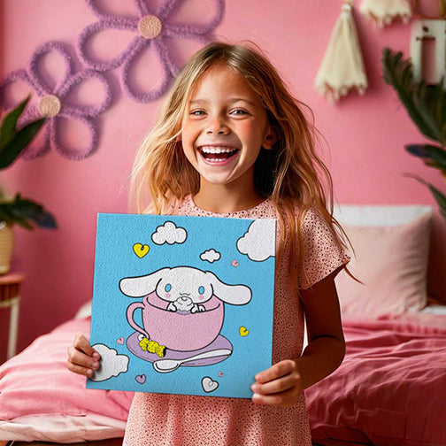 Cinnamonroll pre-printed canvas paint set