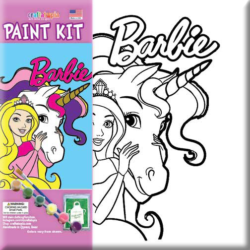 Kids Barbie Canvas Painting Set