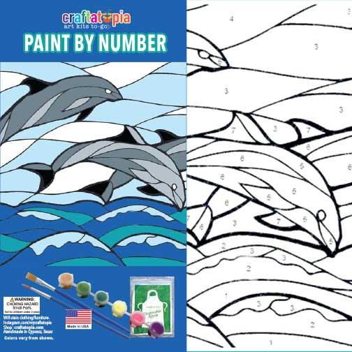 Dolphin paint-by-number acrylic kit