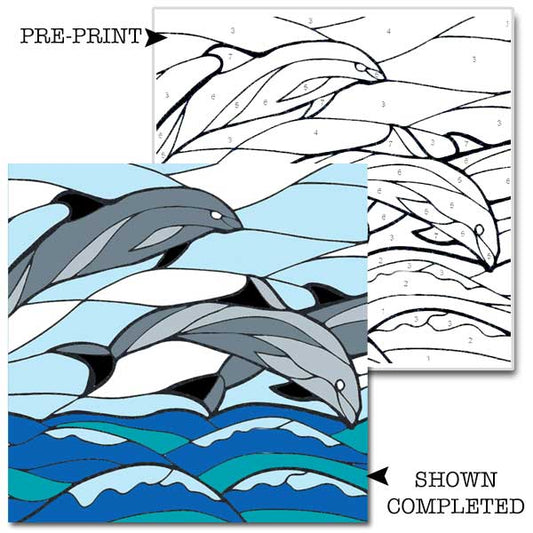 Dolphin paint-by-number kit