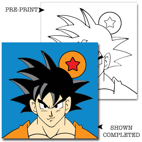 anime dragonball pre-sketched canvas kit