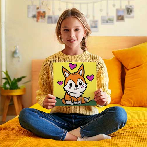 Fox Children Canvas Painting Set 