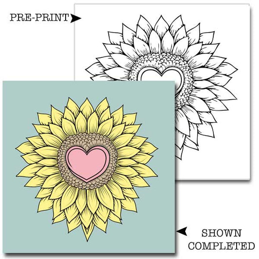 Heart Sunflower Acrylic Paint Set