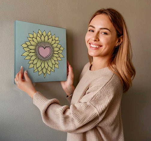 Adult Sunflower Heart Acrylic Paint Kit