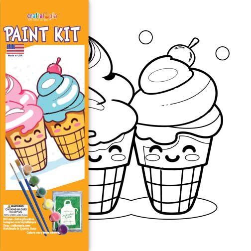 Ice Cream Children's Canvas Painting Set