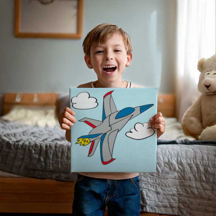 Fighter Jet Children's Canvas Painting Kit