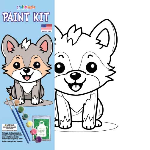 Kawaii Puppy Children's Canvas Painting Set