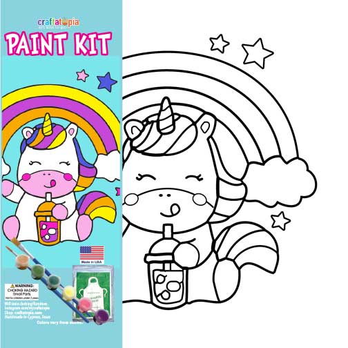 Kawaii Unicorn Children's Canvas Painting Set
