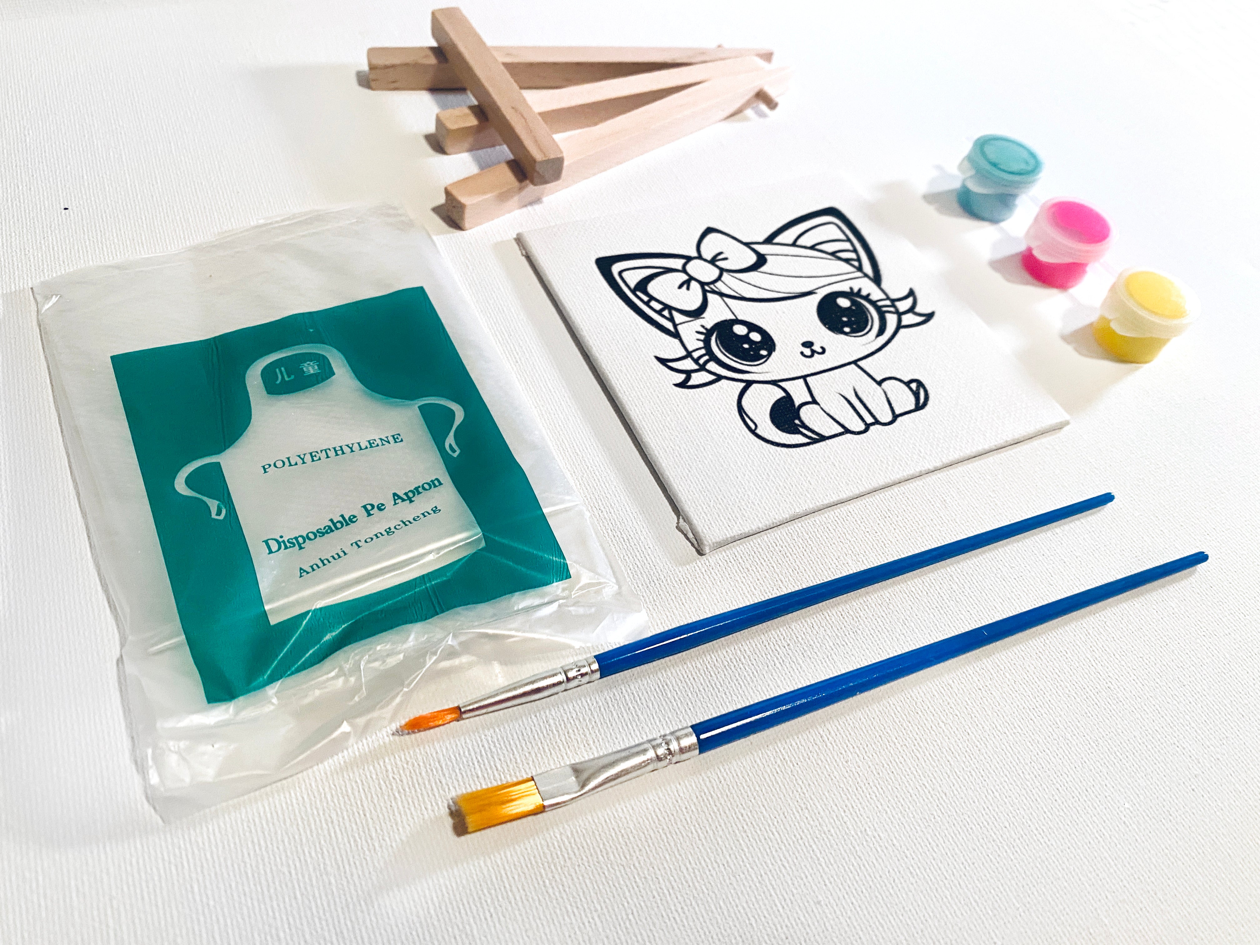 Tiny Kitty Painting Kit (4x4 Canvas)