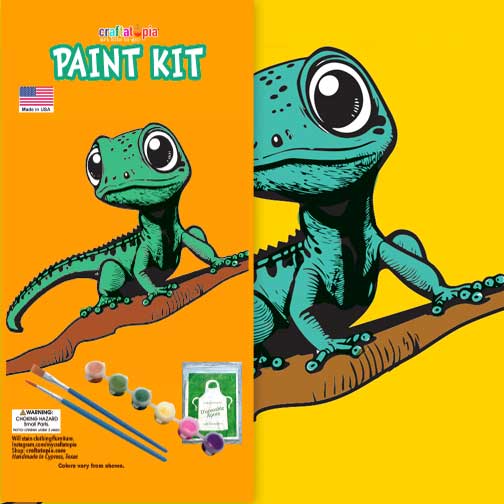 Lizard Children's Canvas Painting Set

