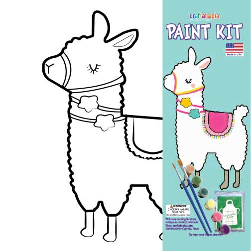 Llama Children's Canvas Painting Set

