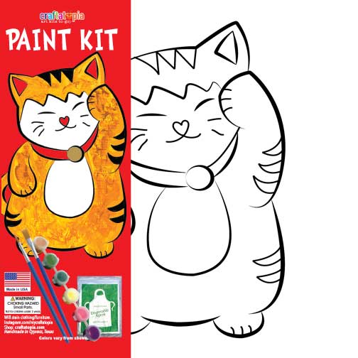  Lucky Cat Children's Canvas Painting Set
