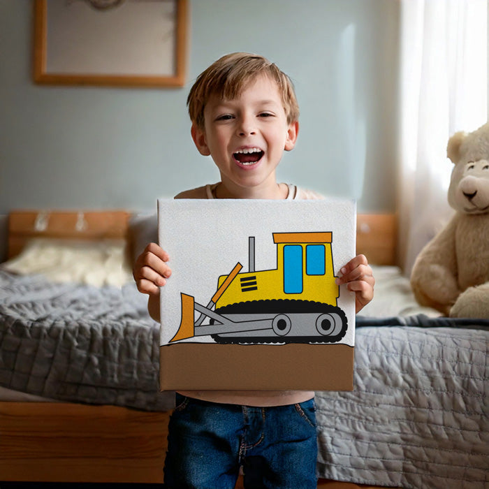Construction Bulldozer Children's Canvas Washable Painting Set