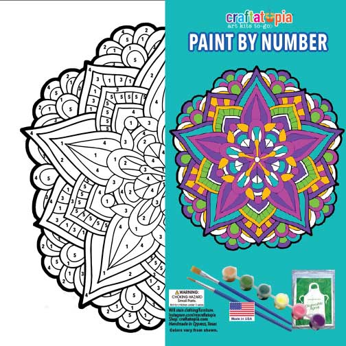 Mandala acrylic paint-by-number kit