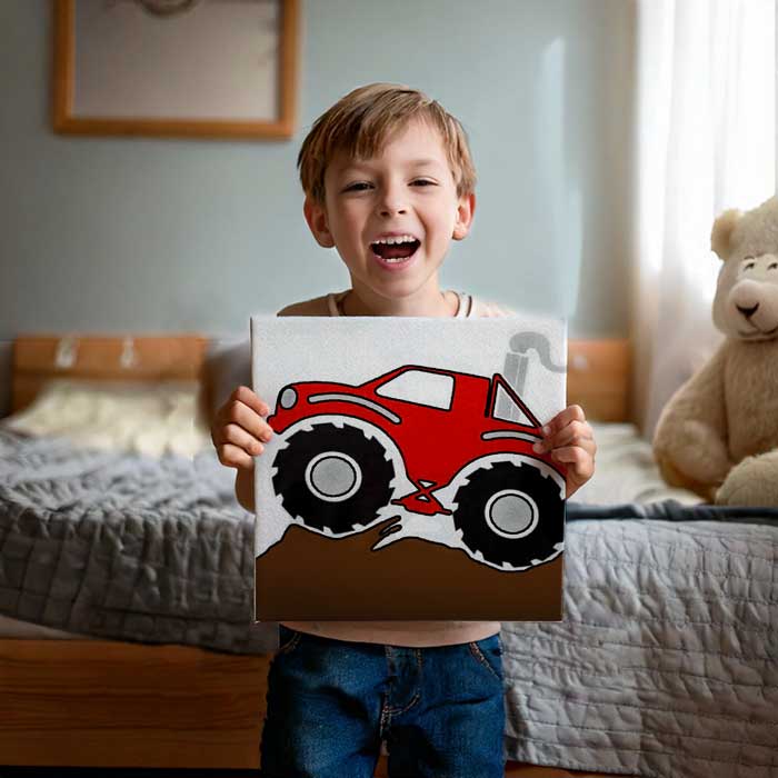 Monster Truck Children's Canvas Washable Painting Set

