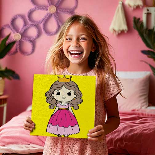 Princess Kid's Canvas Painting Set