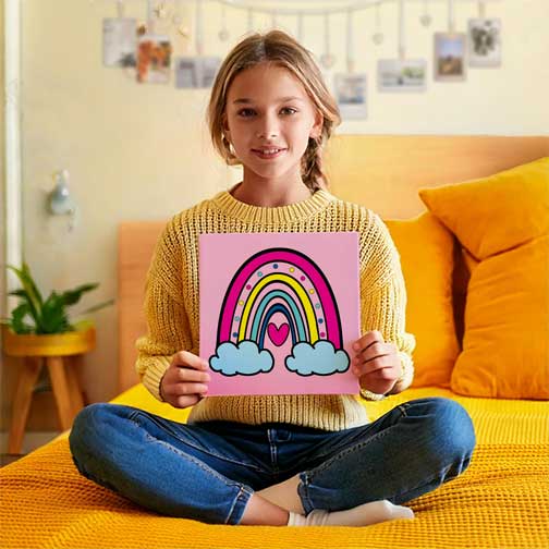 Rainbow Children's Canvas Painting Set