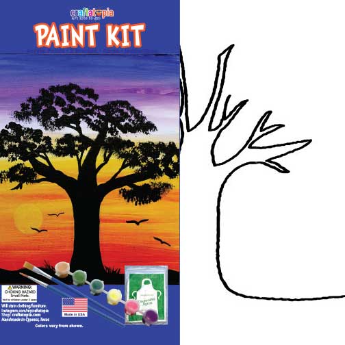 Adult Serengeti Acrylic Canvas Painting Set