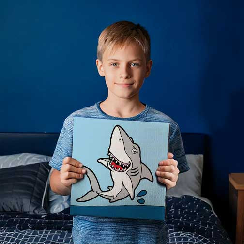 Sharky Kid's Canvas Painting Set