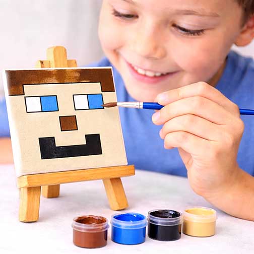Tiny Block Character Painting Kit (4x4 Canvas)