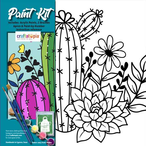 Summer Cactus Canvas Painting Kit