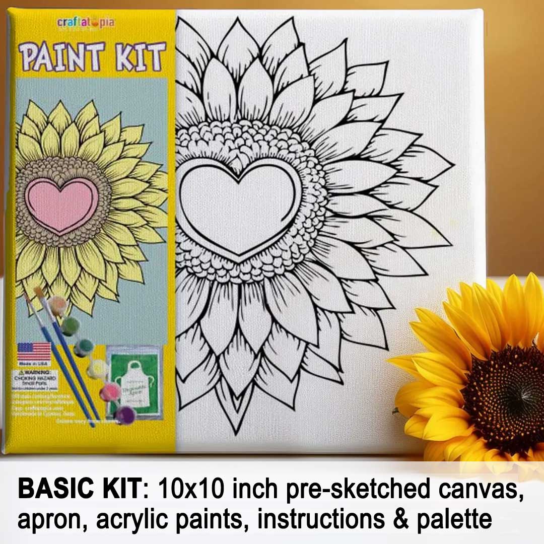 Heart Sunflower Paint At-Home Kit