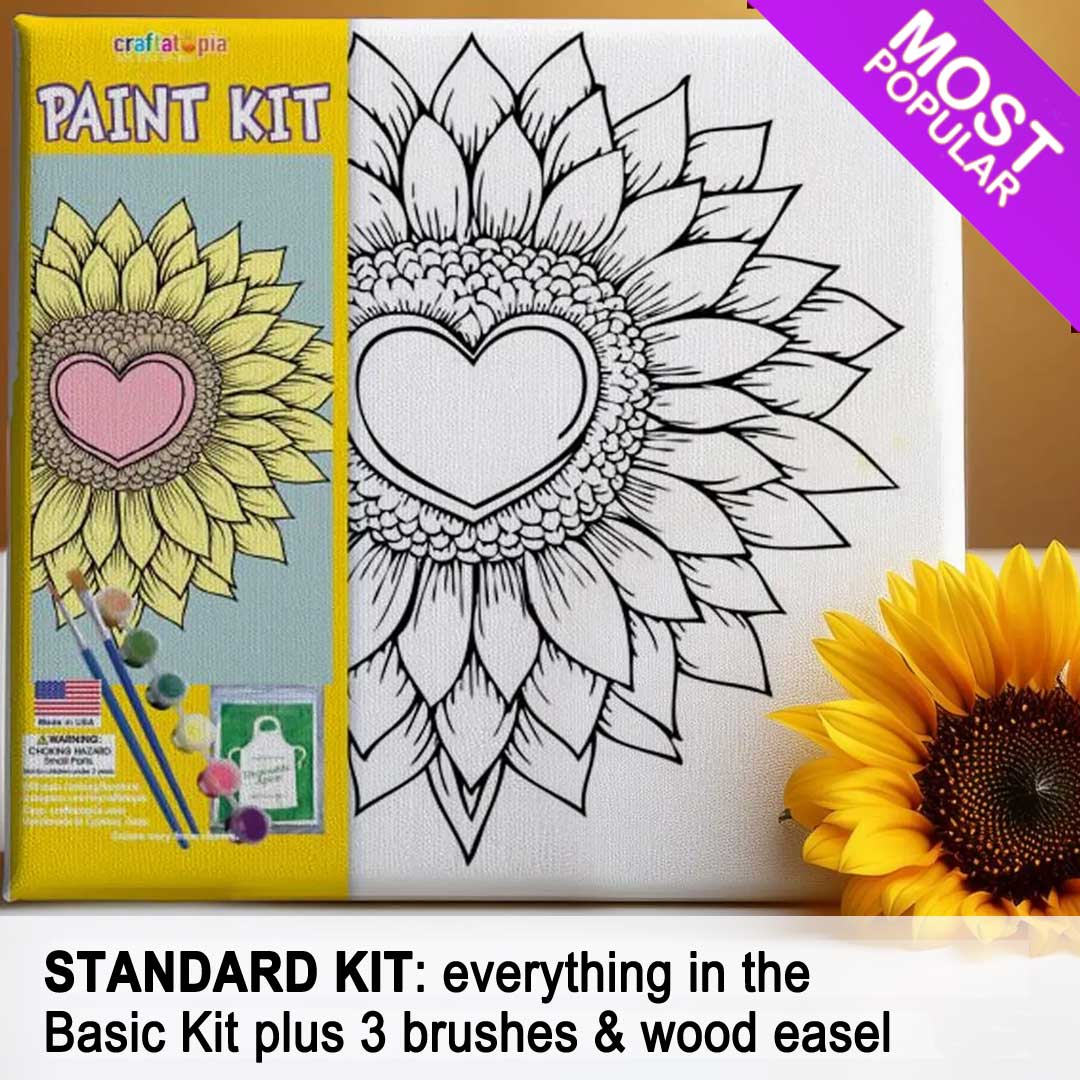 Heart Sunflower Paint At-Home Kit
