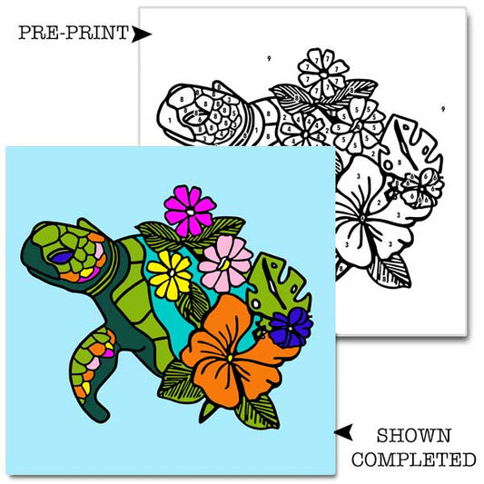 sea turtle number by paint kit