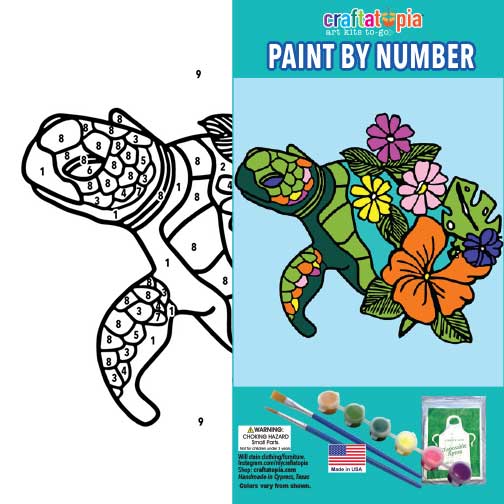 sea turtle by numbers painting kit