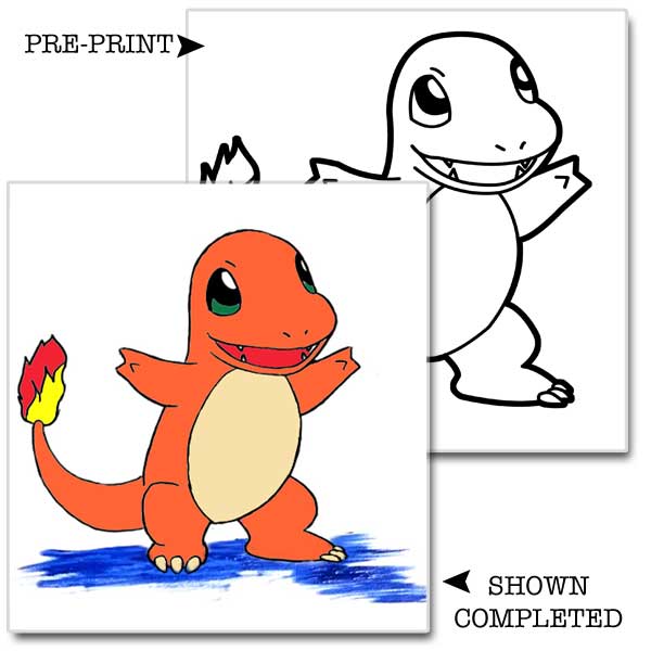 charmander pre-drawn canvas kits