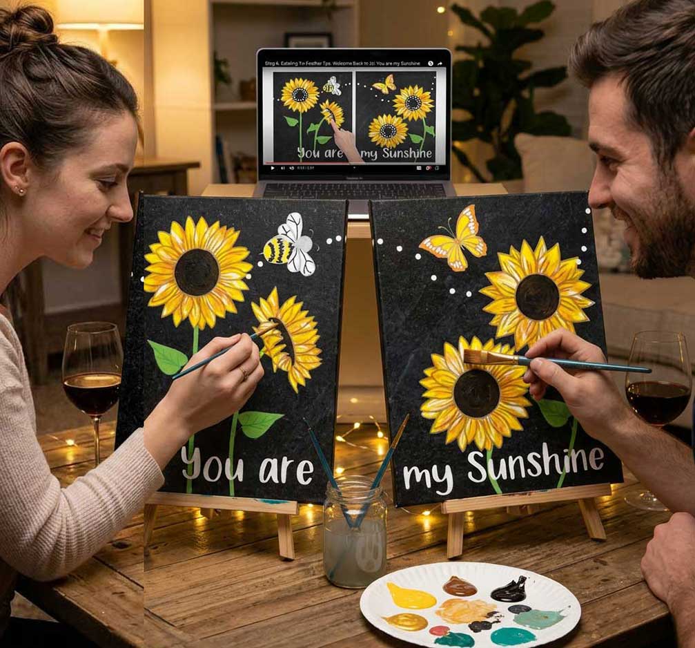 Couples - Sunflower Adult Paint Kit