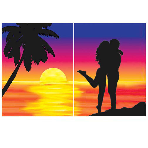 Couples Beach Sunset Acrylic Paint Set - Pinterest